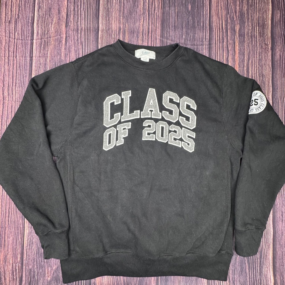 Jostens Class of 2025 Sweatshirt Size M Cotton Blend Collegiate Senior Black